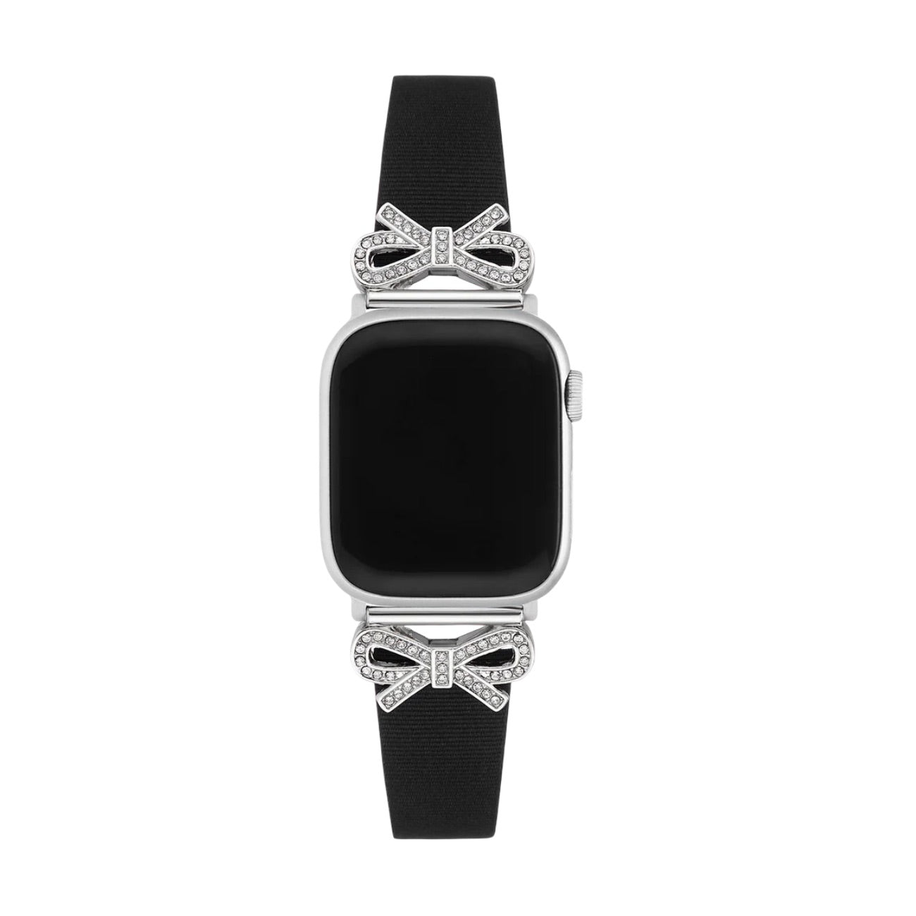 Apple Watch Bracelet, textured ribbon with rhinestone-studded knots, for women, Ravia model