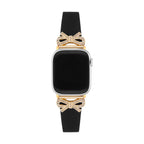 Apple Watch Bracelet, textured ribbon with rhinestone-studded knots, for women, Ravia model