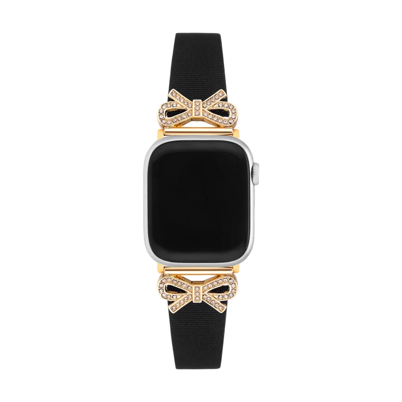 Apple Watch Bracelet, textured ribbon with rhinestone-studded knots, for women, Ravia model