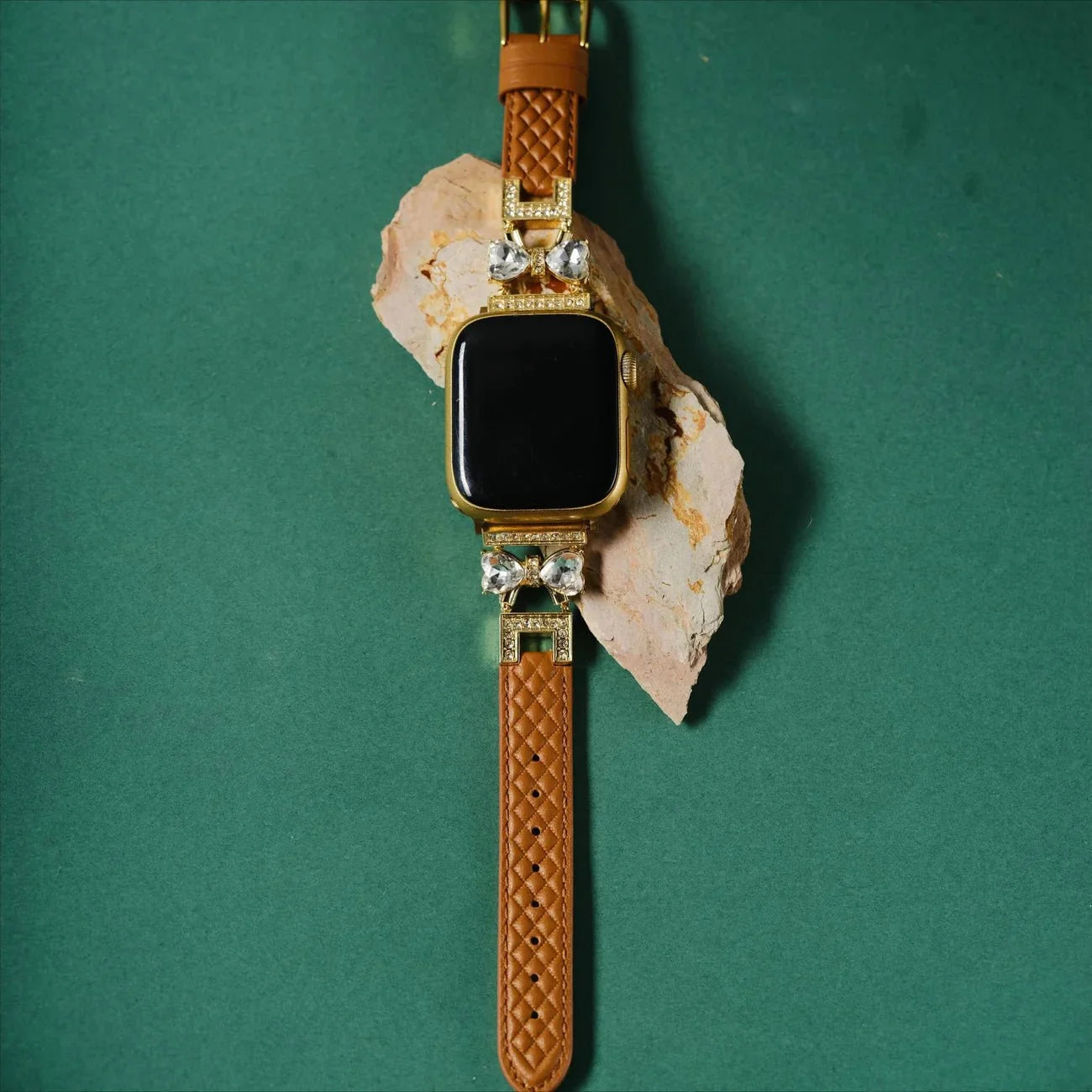 Apple Watch Bracelet, for women, chic leather, sparkling rhinestone strap, Bellita model