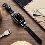 Apple Watch Bracelet, for women, chic leather, sparkling rhinestone strap, Bellita model