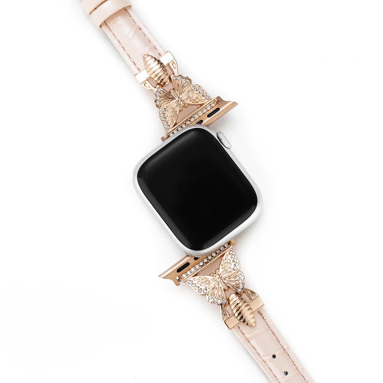 Apple Watch Bracelet, butterfly design with rhinestone accents, for women, Djibi model