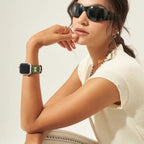 Apple Watch Bracelet, argyle diamond pattern, canvas and leather finish, for women, Marni model