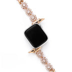 Apple Watch Bracelet, clover motif set with zircons, for women, Lotia model