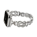 Apple Watch Bracelet for Women, Adjustable Metal Links, Infinity Knot Watch Band, Elegant Wrist Accessory, Saline Model