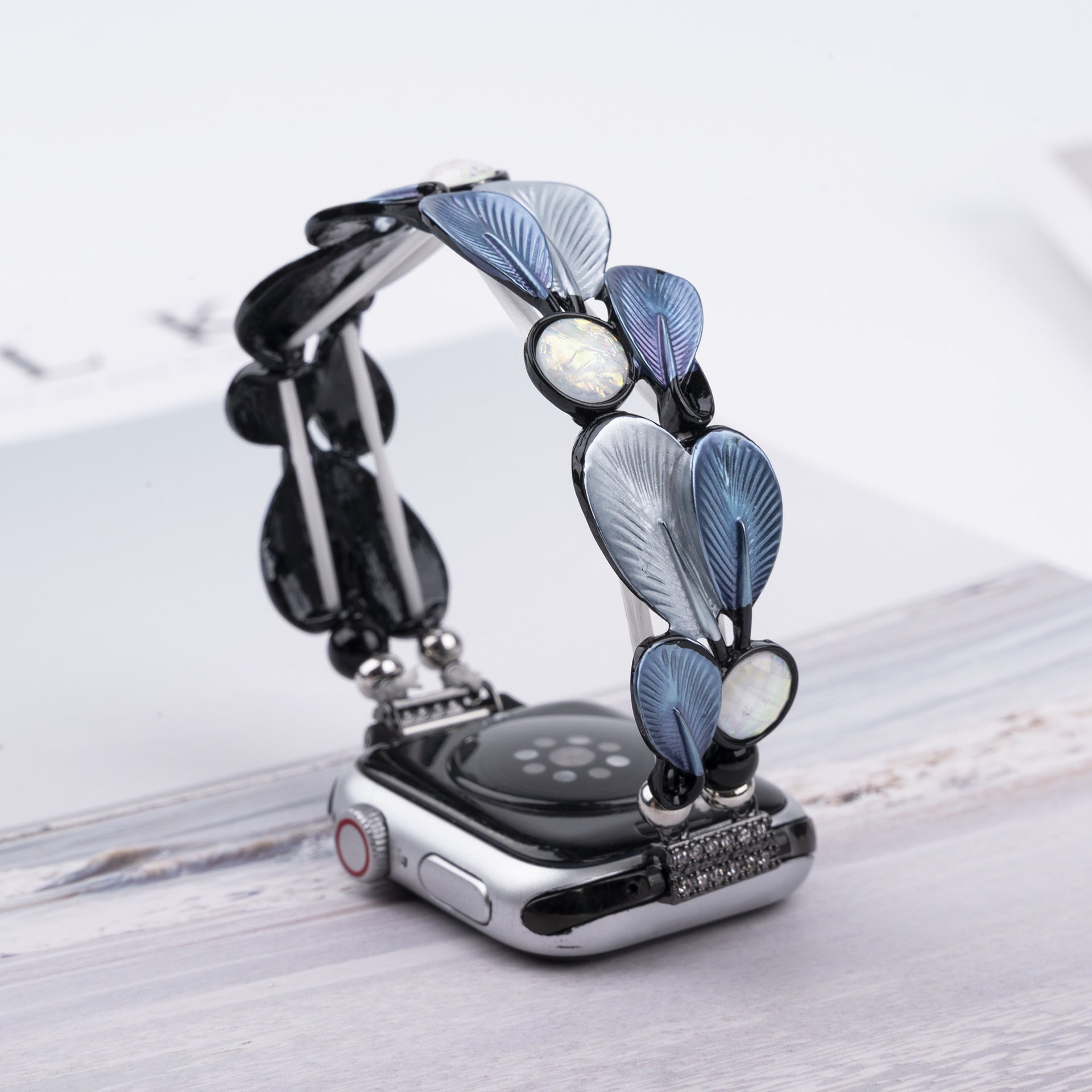 Apple Watch Bracelet, for women, harmonious feathers, Paonie model