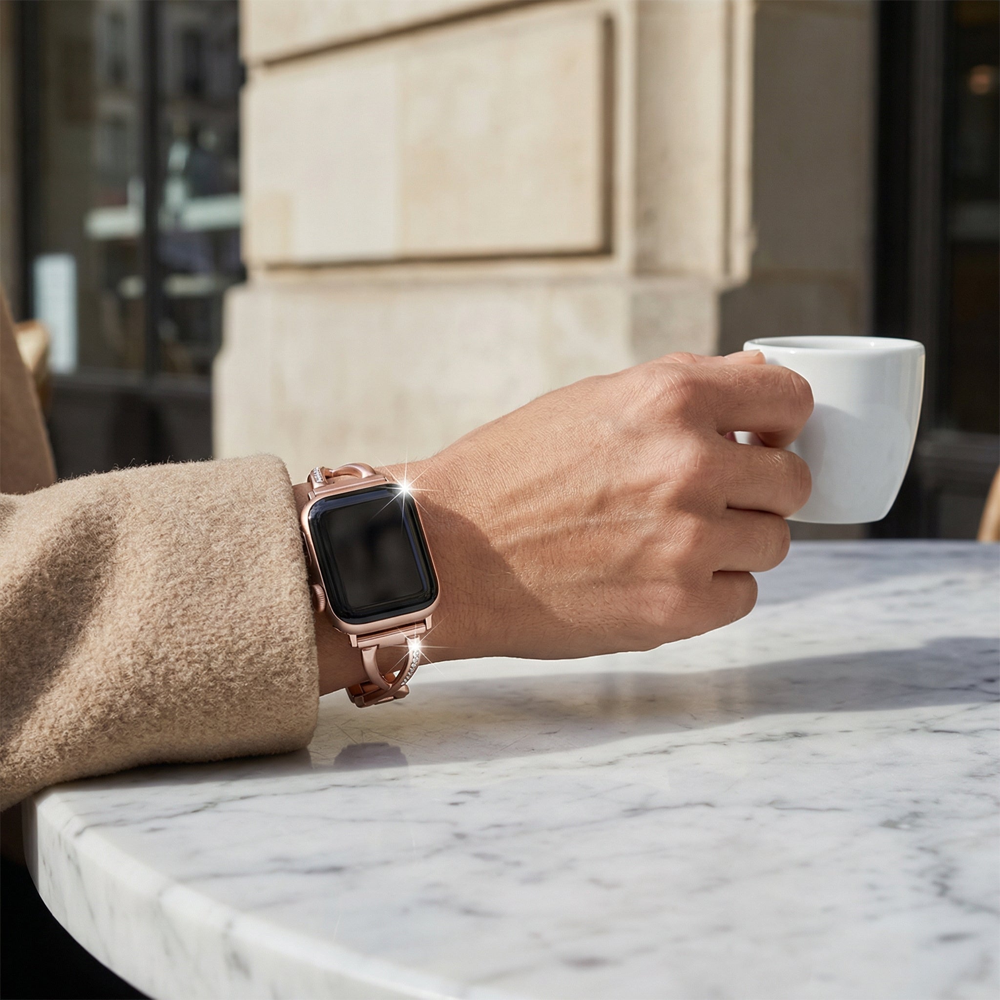 Apple Watch Bracelet, set with zirconium oxide, for women, Initia model