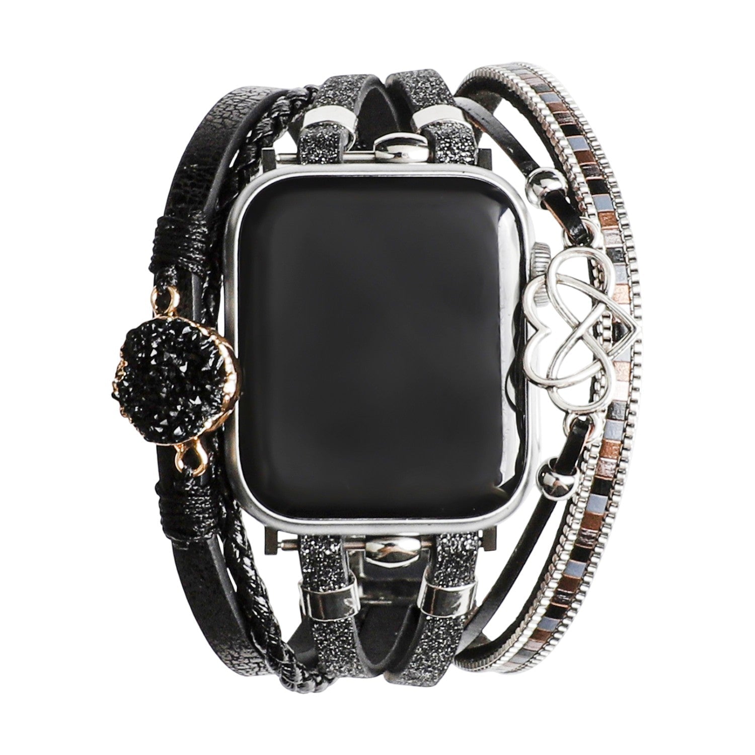 Apple Watch Multi-Strand Bracelet, Infinity Heart Charm and Stone, for Women, Felicidad Model