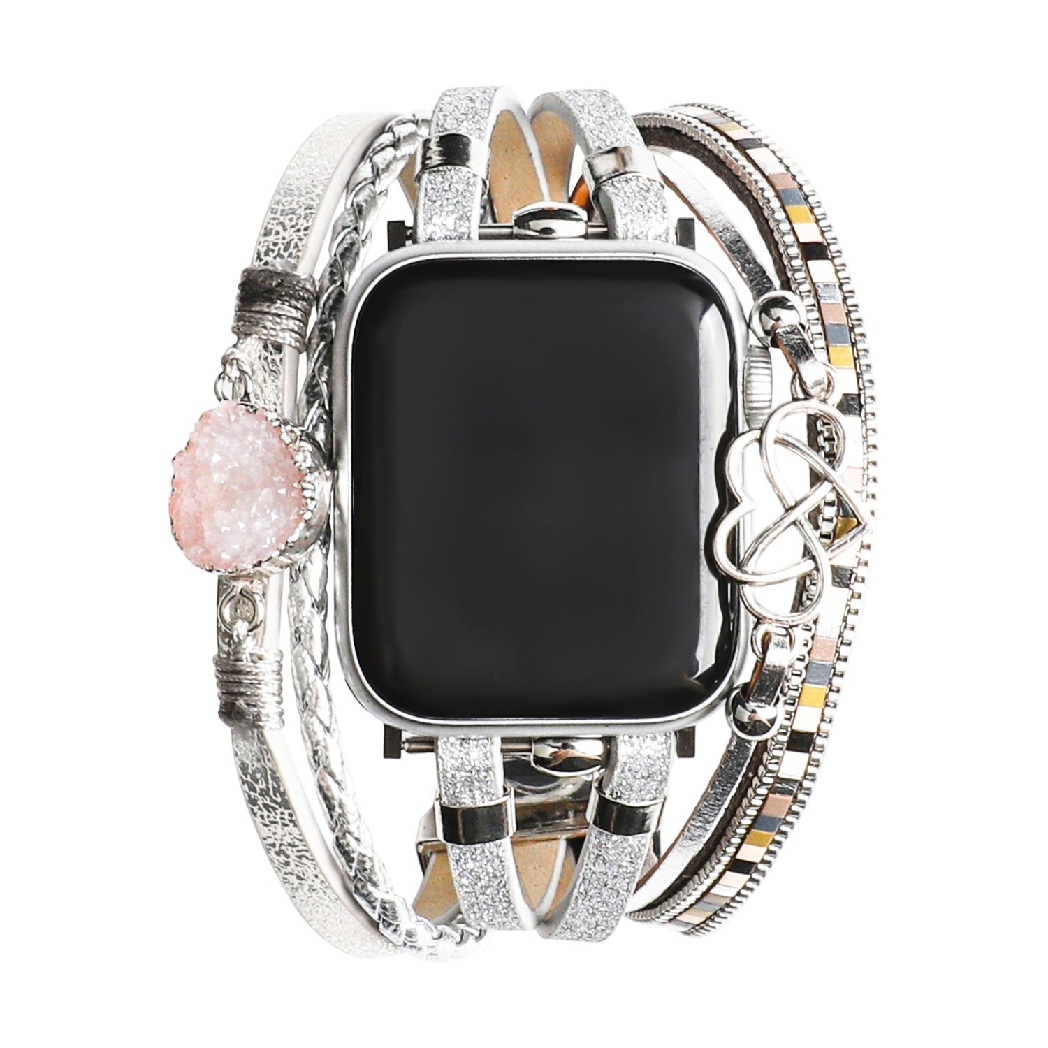 Apple Watch Multi-Strand Bracelet, Infinity Heart Charm and Stone, for Women, Felicidad Model