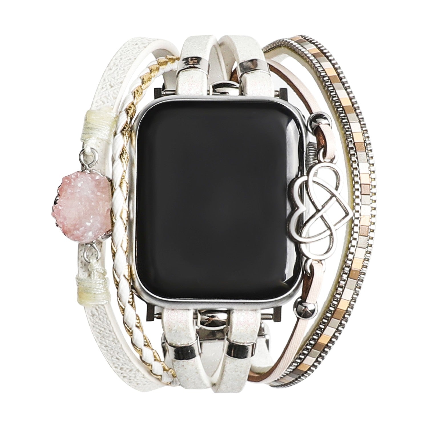 Apple Watch Multi-Strand Bracelet, Infinity Heart Charm and Stone, for Women, Felicidad Model