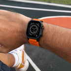 Arda Model Apple Watch Sport Bracelet in Breathable Grooved Silicone, Steel Buckle