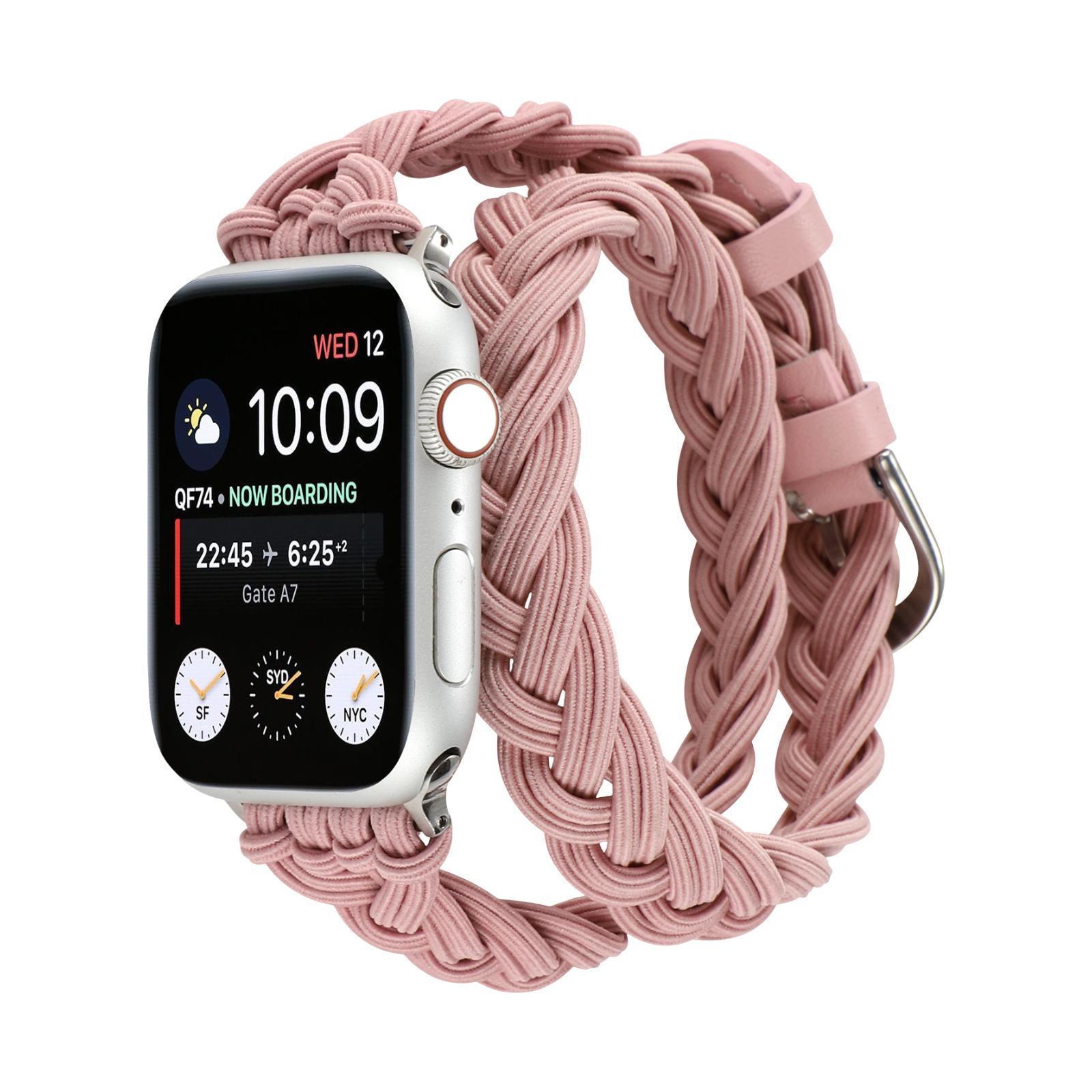 Apple Watch Double Tour Braided Elastic Bracelet, Ardillon Clasp, Abzine Model