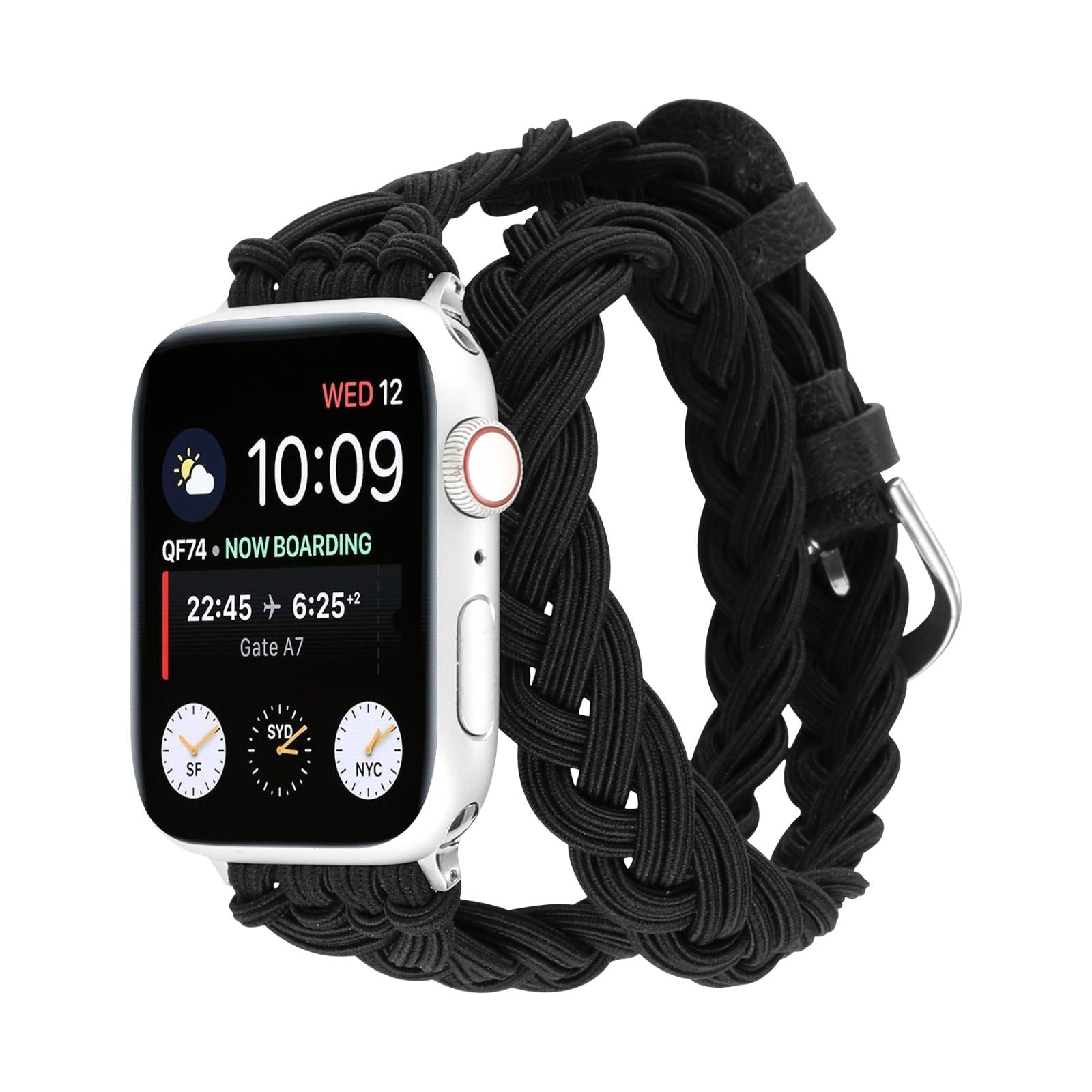 Apple Watch Double Tour Braided Elastic Bracelet, Ardillon Clasp, Abzine Model