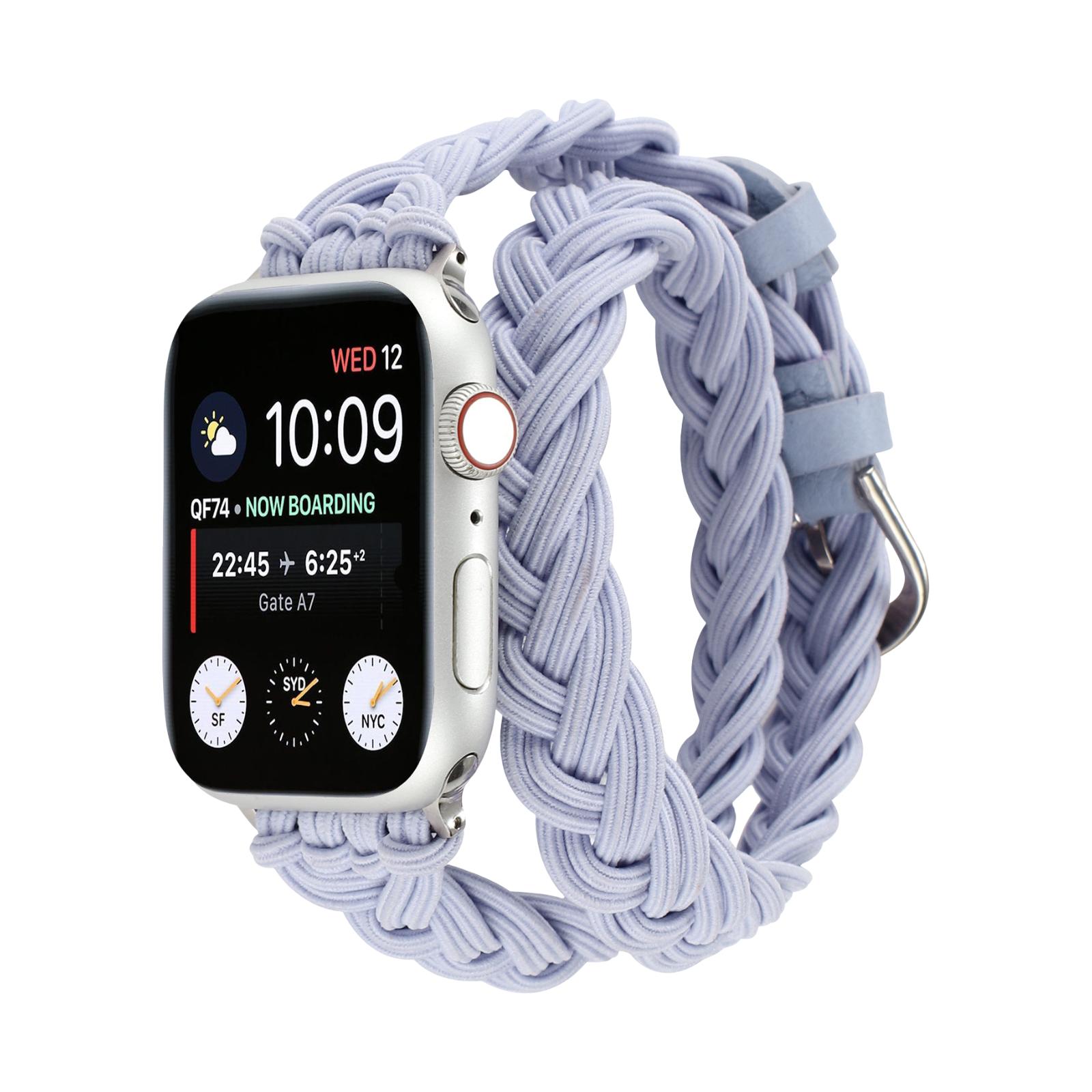 Apple Watch Double Tour Braided Elastic Bracelet, Ardillon Clasp, Abzine Model