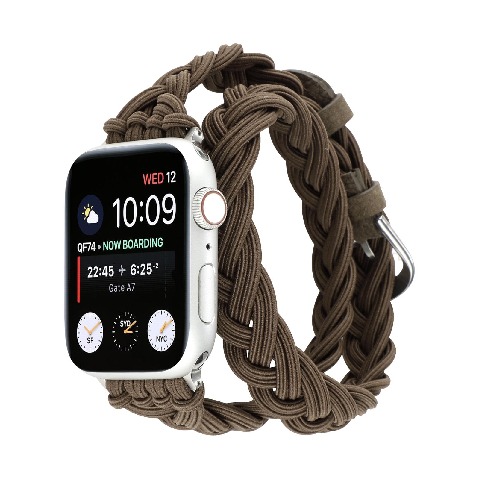 Apple Watch Double Tour Braided Elastic Bracelet, Ardillon Clasp, Abzine Model