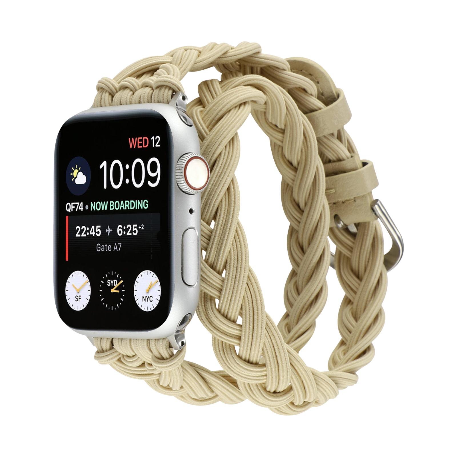 Apple Watch Double Tour Braided Elastic Bracelet, Ardillon Clasp, Abzine Model