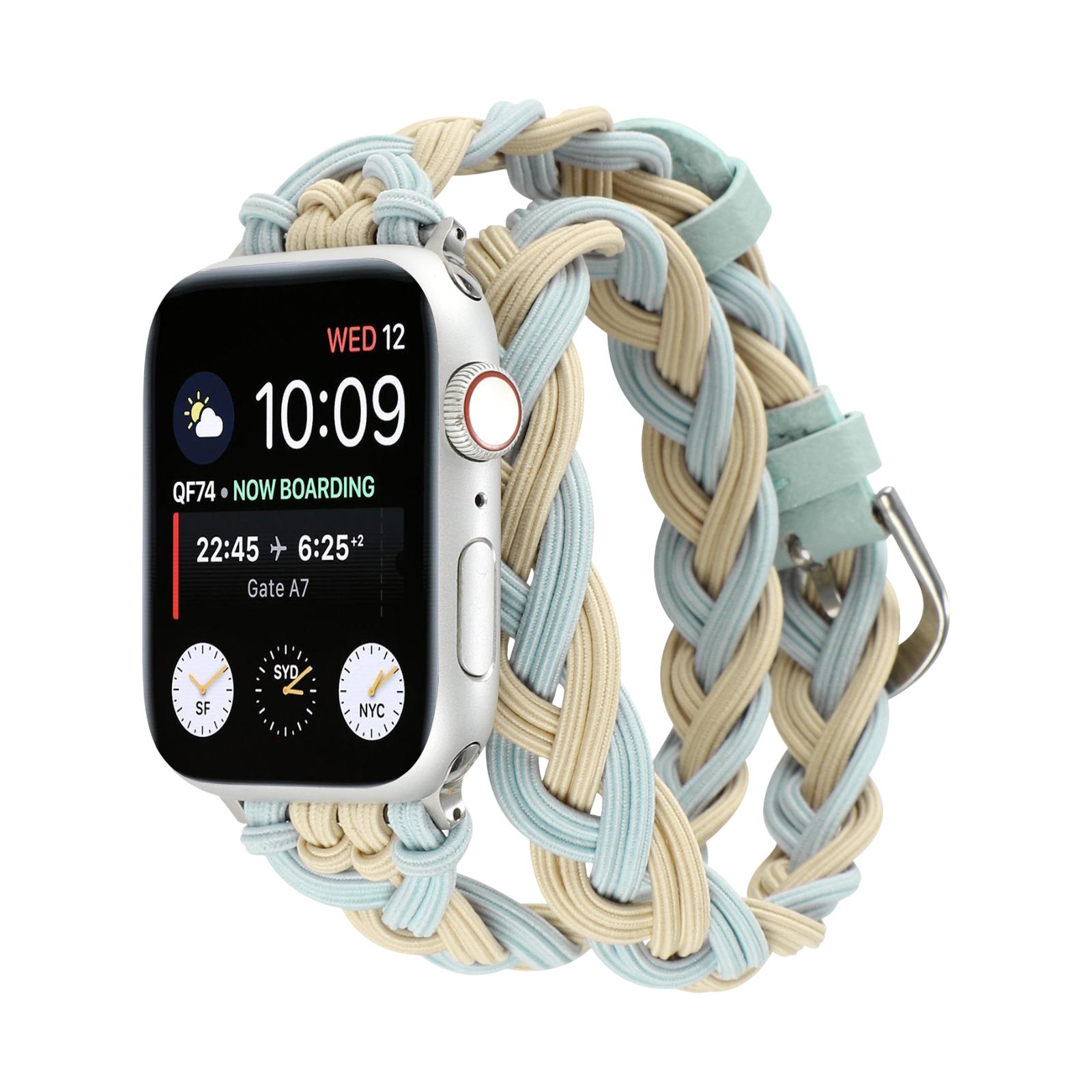 Apple Watch Double Tour Braided Elastic Bracelet, Ardillon Clasp, Abzine Model