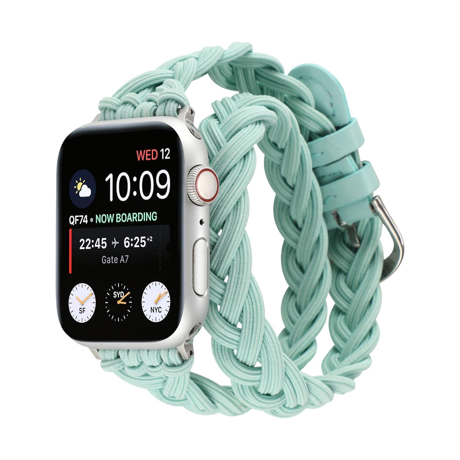 Apple Watch Double Tour Braided Elastic Bracelet, Ardillon Clasp, Abzine Model