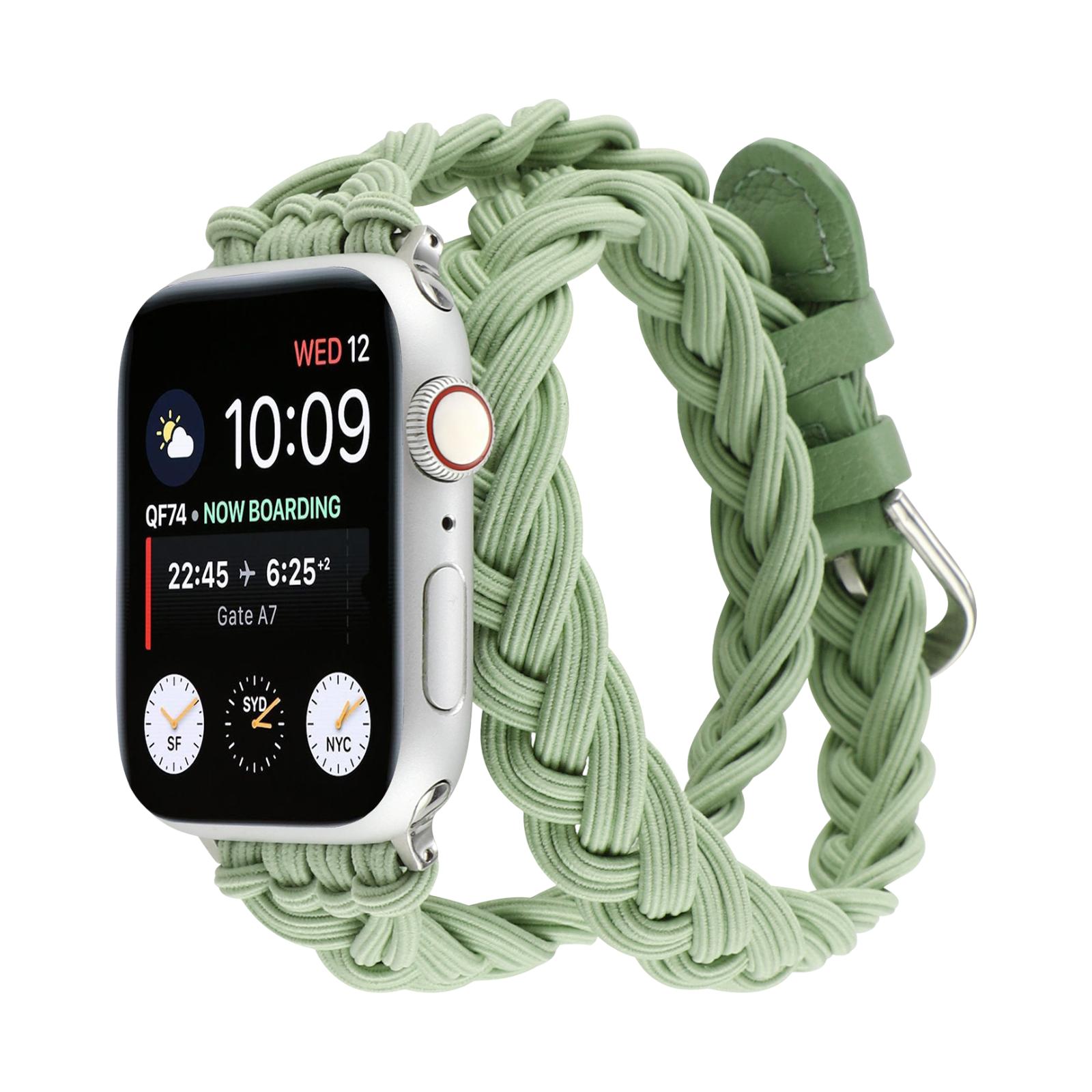 Apple Watch Double Tour Braided Elastic Bracelet, Ardillon Clasp, Abzine Model