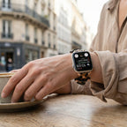 Apple Watch Cuff Bracelet with Rivets, Pin Buckle, Modern Design, Riveira Model