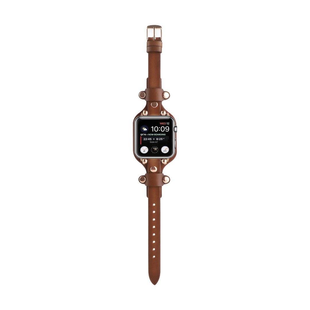 Apple Watch Cuff Bracelet with Rivets, Pin Buckle, Modern Design, Riveira Model