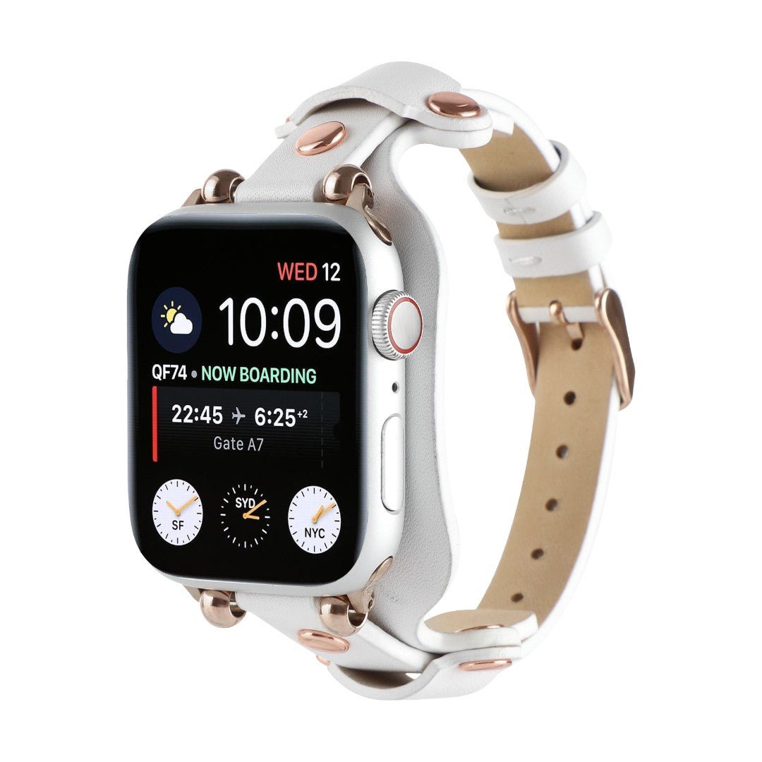 Apple Watch Cuff Bracelet with Rivets, Pin Buckle, Modern Design, Riveira Model