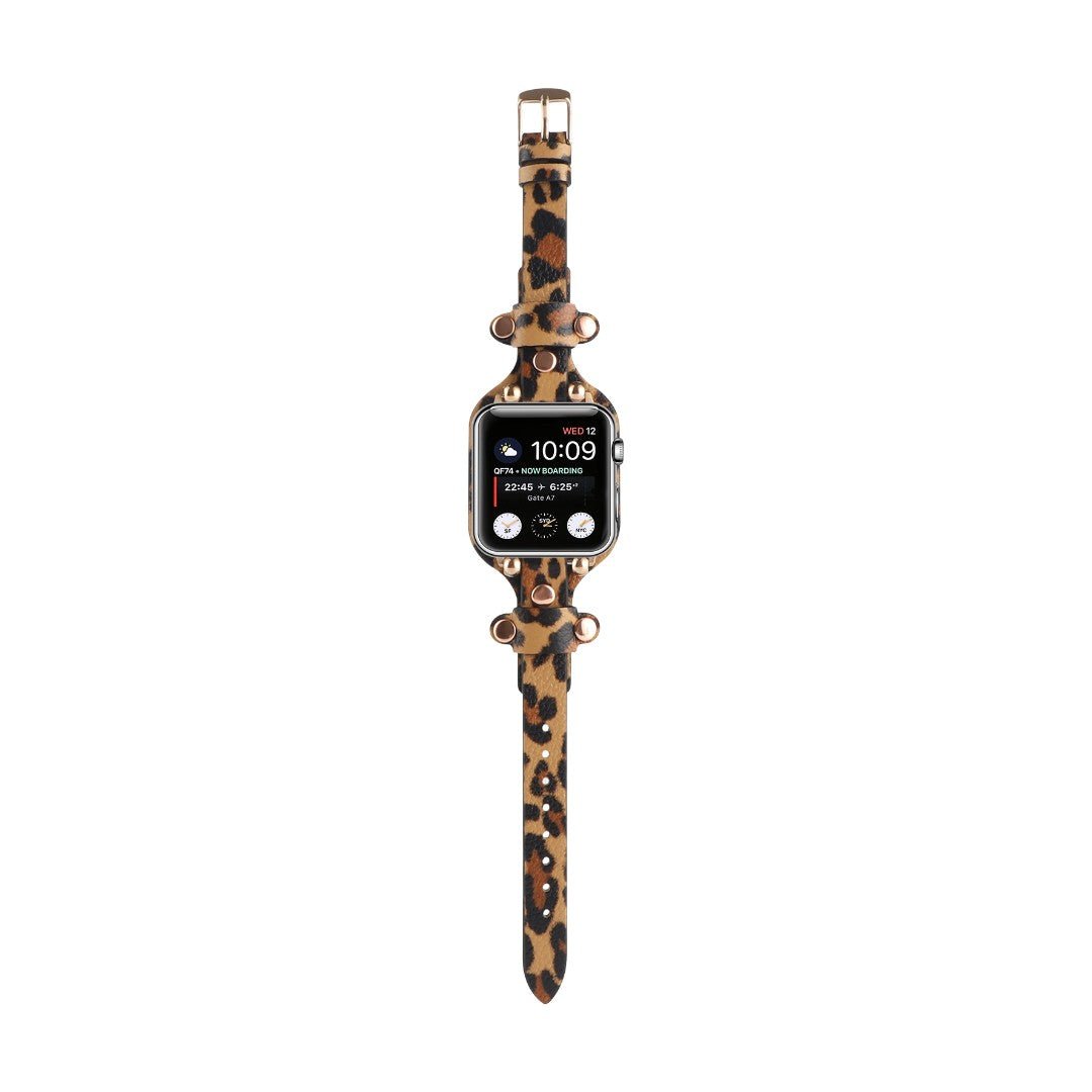 Apple Watch Cuff Bracelet with Rivets, Pin Buckle, Modern Design, Riveira Model