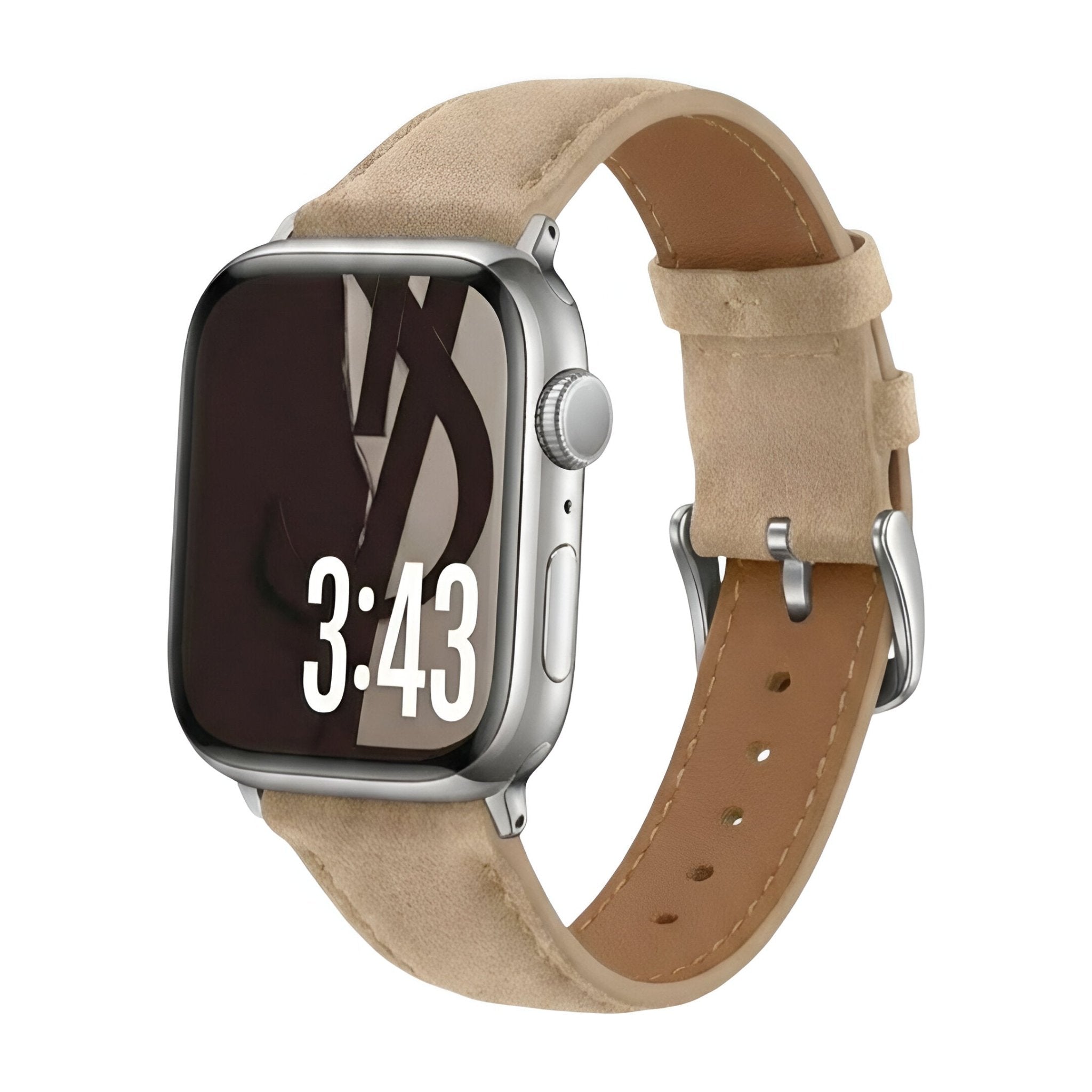 Genuine Leather Bracelet for Apple Watch, Smooth Finish, Pin Buckle, Mathilda Model