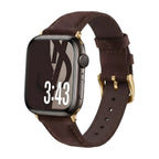 Genuine Leather Bracelet for Apple Watch, Smooth Finish, Pin Buckle, Mathilda Model