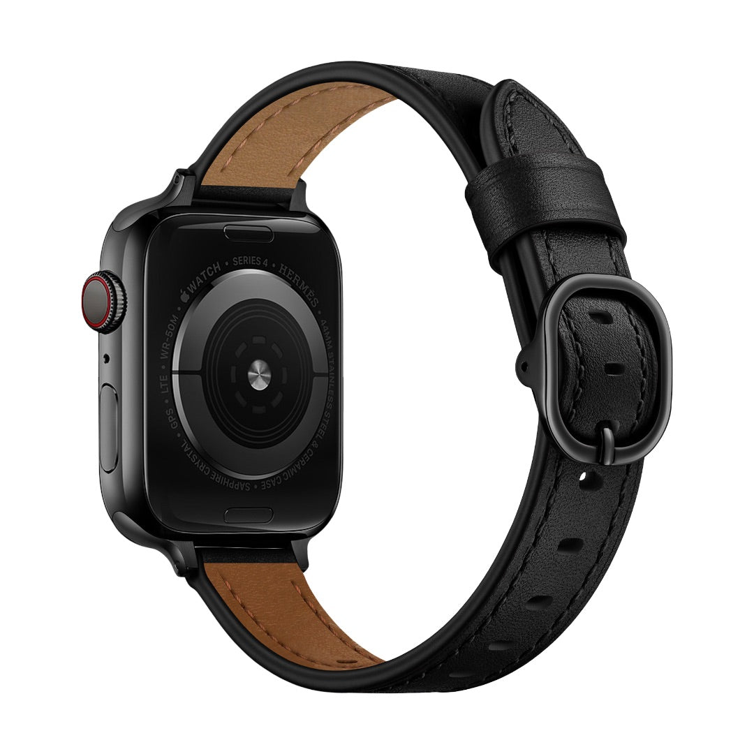 Bracelet for Apple Watch, oval buckle, silver, black or rose gold finish, Yrana model