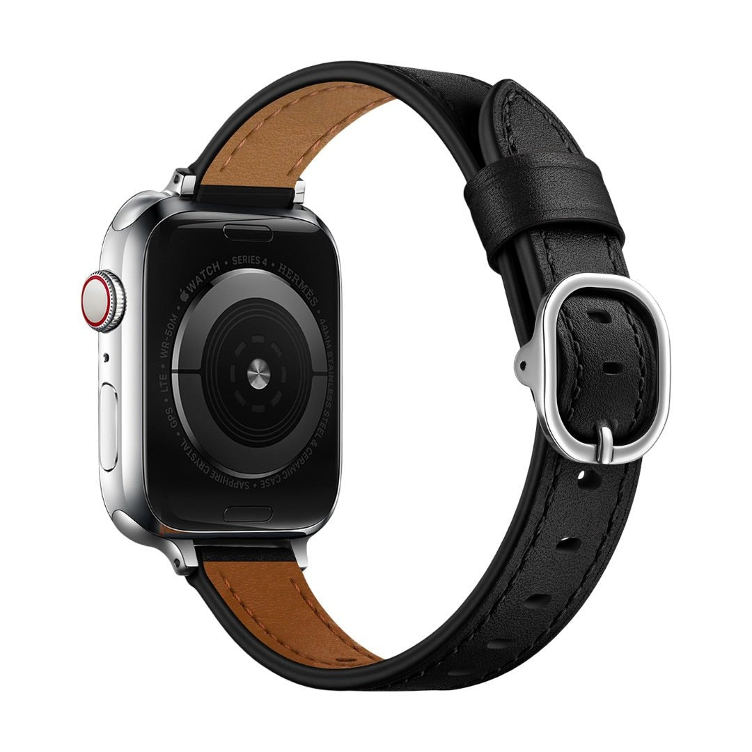 Bracelet for Apple Watch, oval buckle, silver, black or rose gold finish, Yrana model