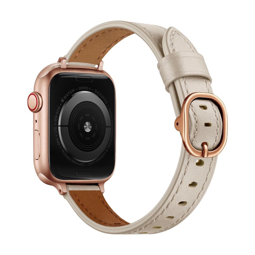 Bracelet for Apple Watch, oval buckle, silver, black or rose gold finish, Yrana model