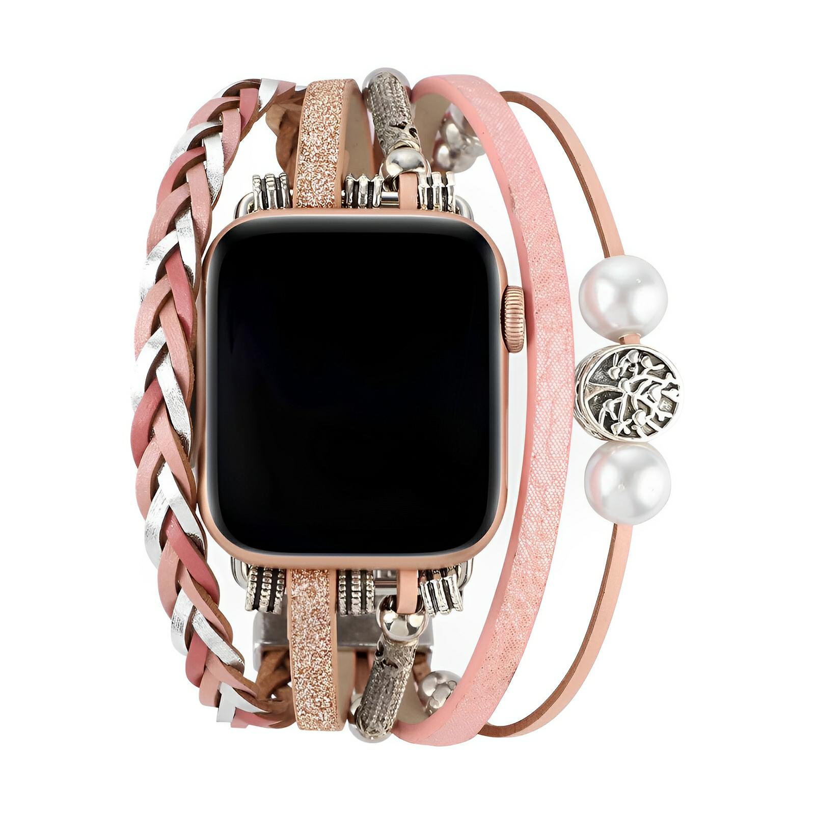 Apple Watch Multi-Strand Braided Bracelet, Tree of Life Charm, for Women, Ténecia Model