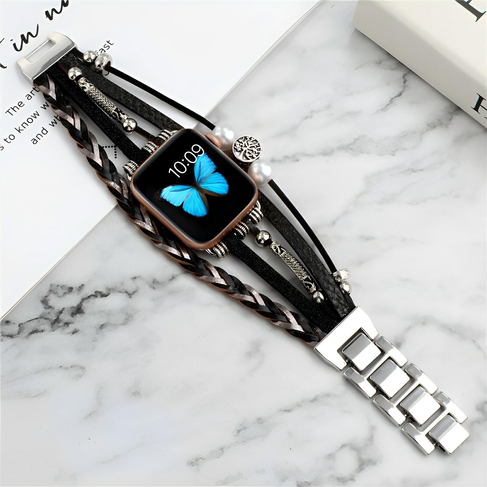 Apple Watch Multi-Strand Braided Bracelet, Tree of Life Charm, for Women, Ténecia Model