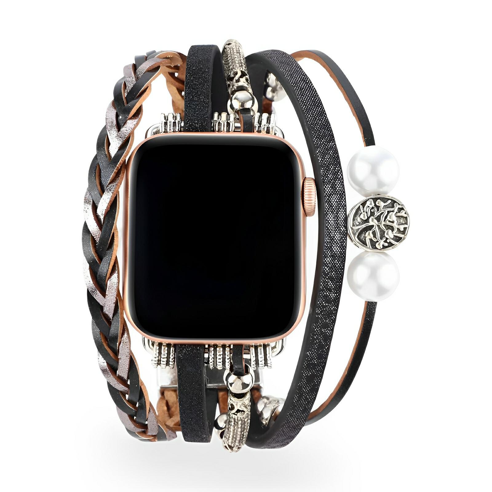 Apple Watch Multi-Strand Braided Bracelet, Tree of Life Charm, for Women, Ténecia Model