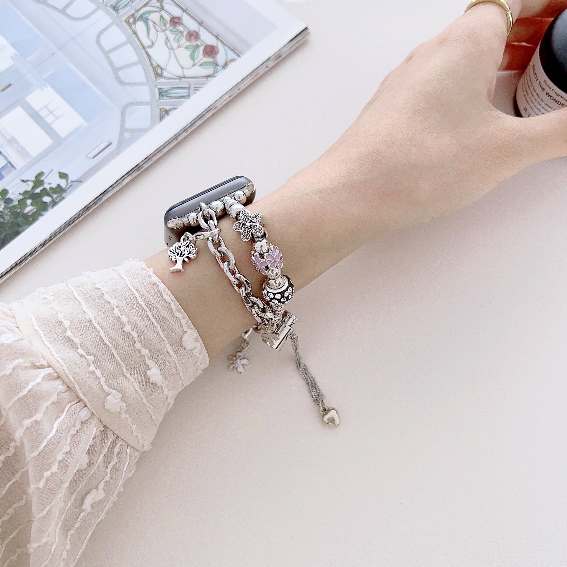 Apple Watch Bracelet, double-row, multi-charms, for women, Alola model