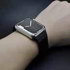 Apple Watch Bracelet in Stainless Steel, Adjustable Links, Butterfly Clasp, Juno Model