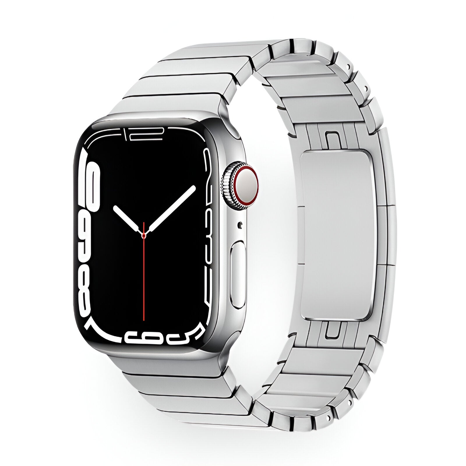 Apple Watch Bracelet in Stainless Steel, Adjustable Links, Butterfly Clasp, Juno Model