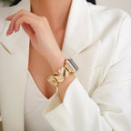 Apple Watch Bracelet, polished pebble links, rhinestone connectors, for women, Lidia model
