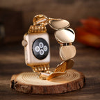 Apple Watch Bracelet, polished pebble links, rhinestone connectors, for women, Lidia model