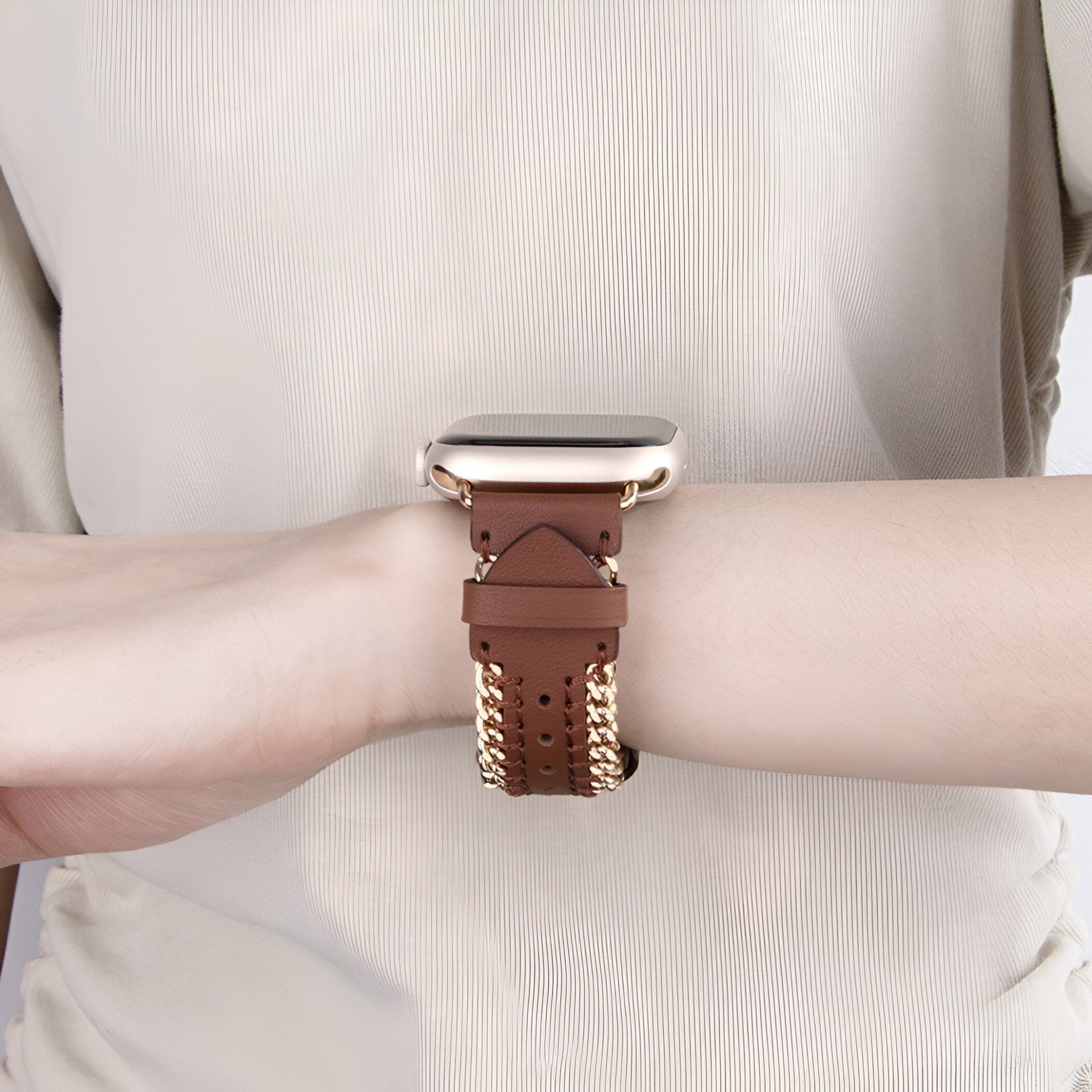 Apple Watch Bracelet, leather, chain, Zéyou model