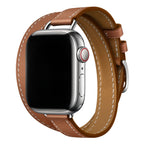 Apple Watch bracelet, leather, double wrap, for women, Ermione model