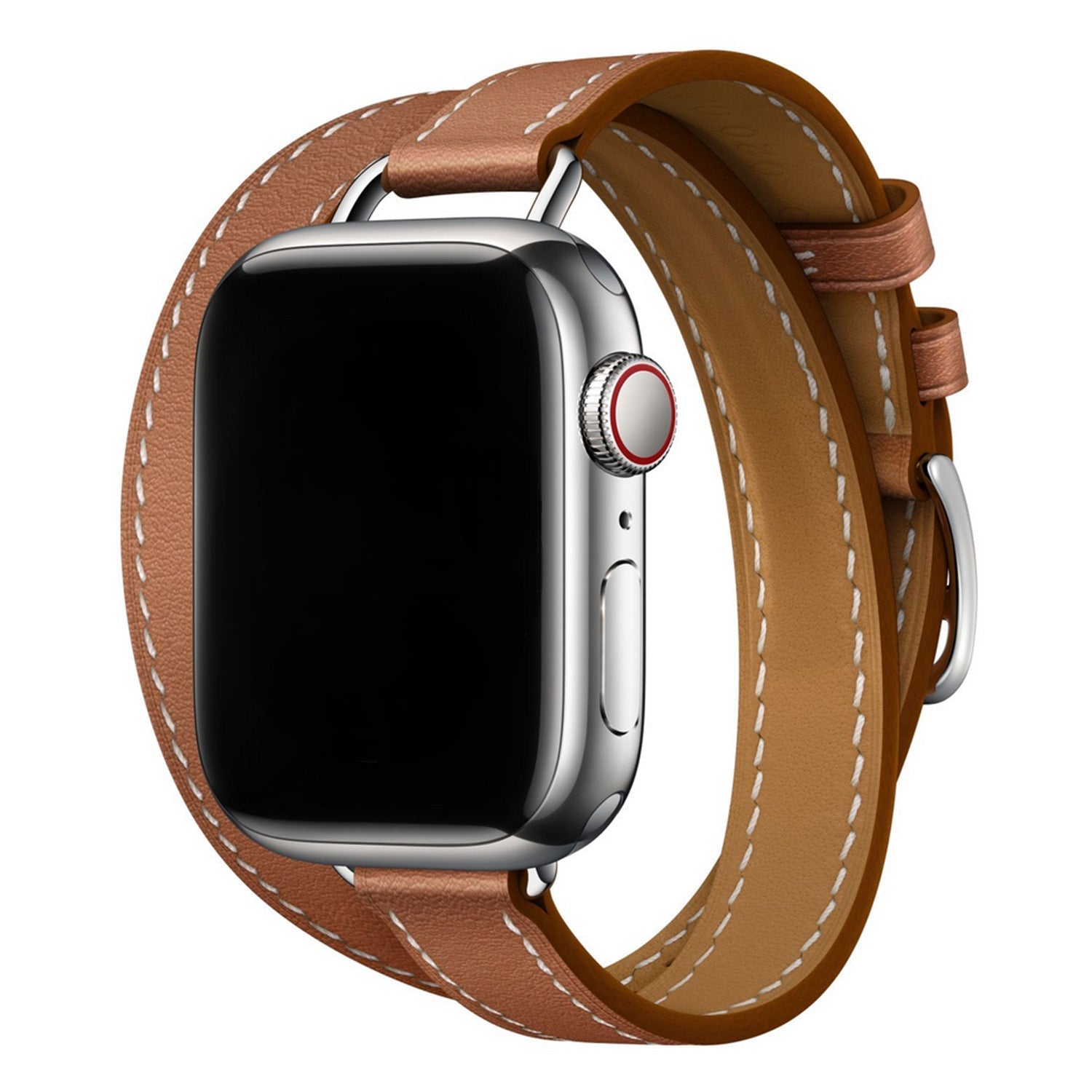 Apple Watch bracelet, leather, double wrap, for women, Ermione model