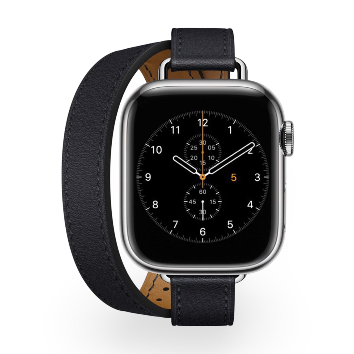 Apple Watch bracelet, leather, double wrap, for women, Ermione model