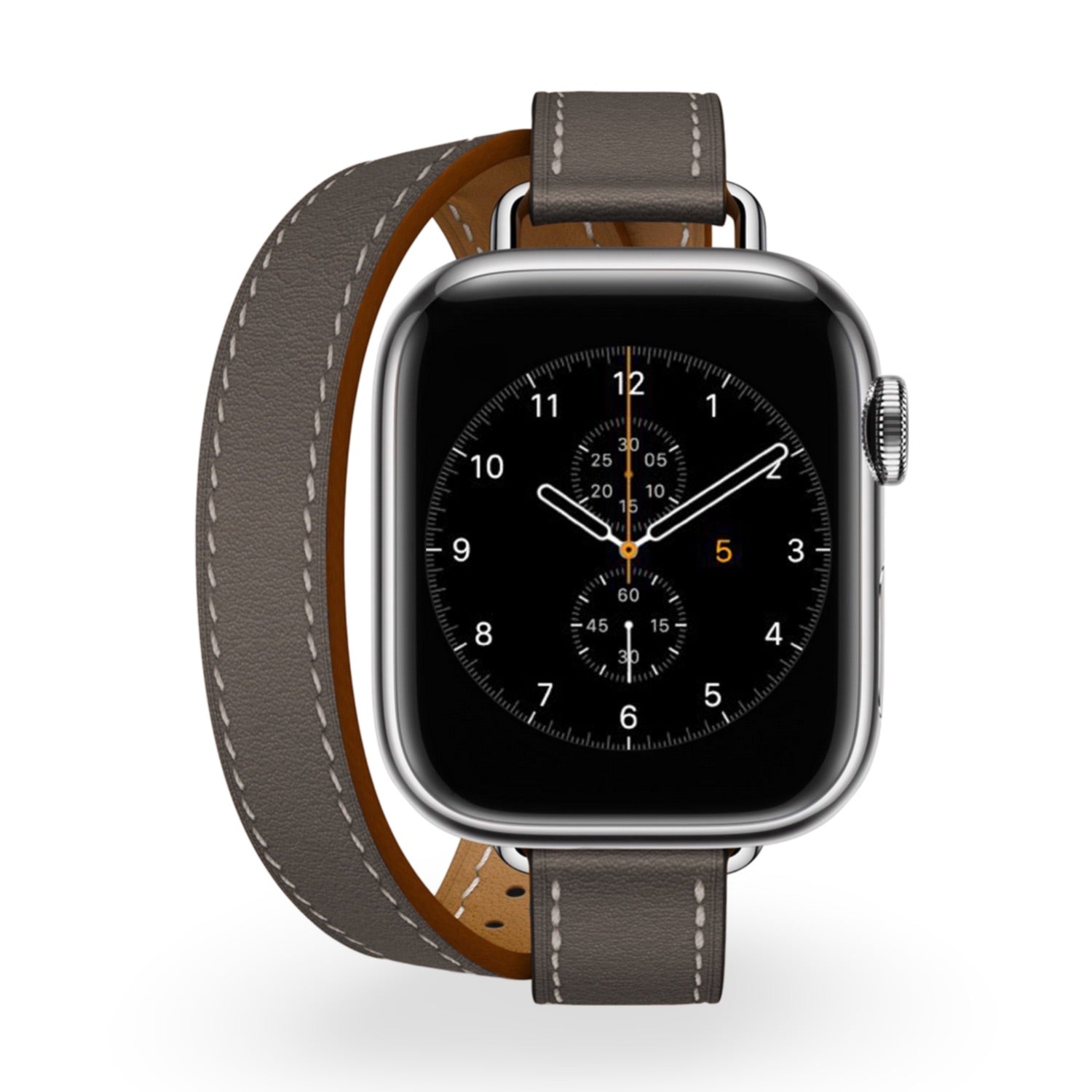 Apple Watch bracelet, leather, double wrap, for women, Ermione model