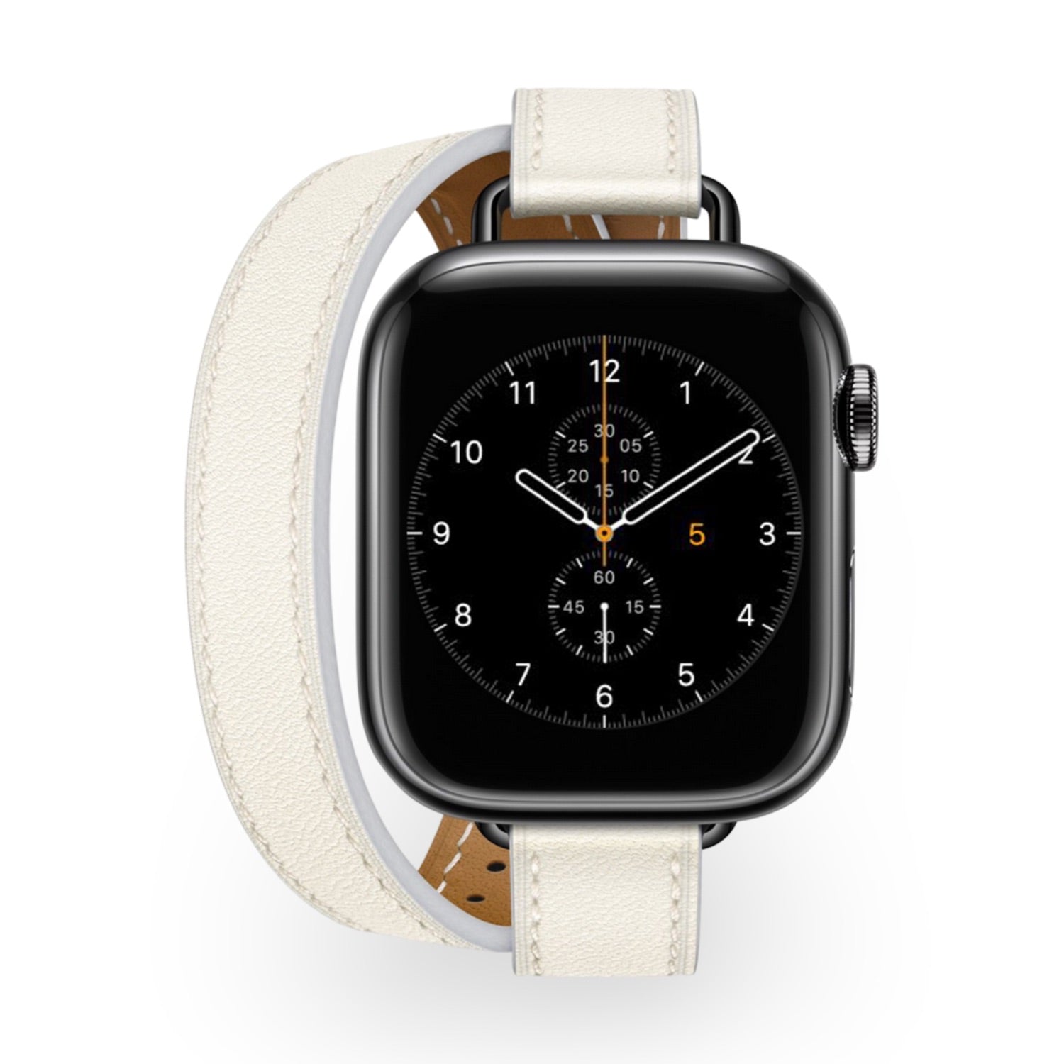 Apple Watch bracelet, leather, double wrap, for women, Ermione model