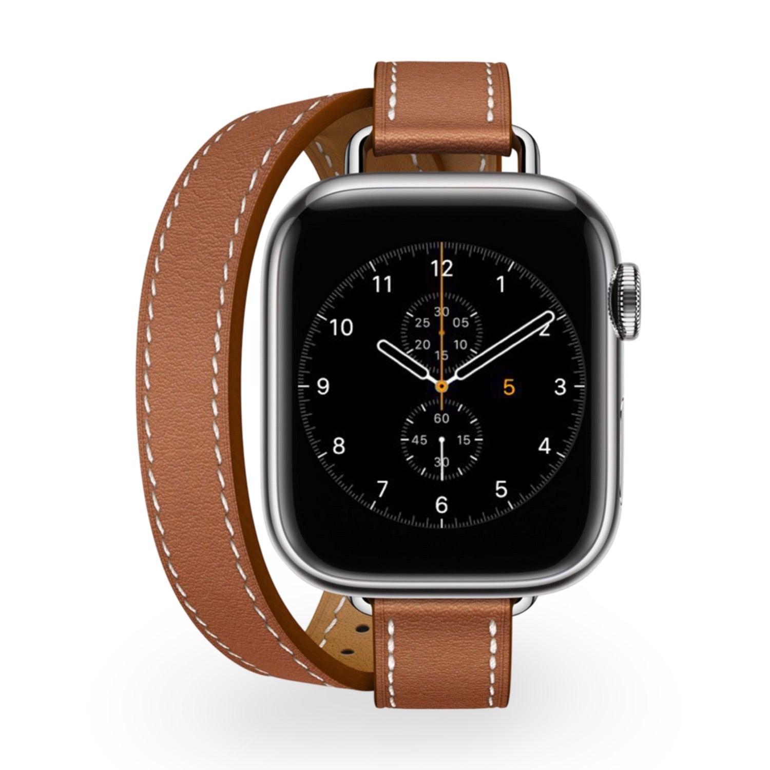 Apple Watch bracelet, leather, double wrap, for women, Ermione model