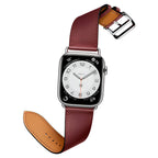 Apple Watch Bracelet in Calfskin Leather, Contrasting Stitching, Pin Buckle Clasp, Krynn Model