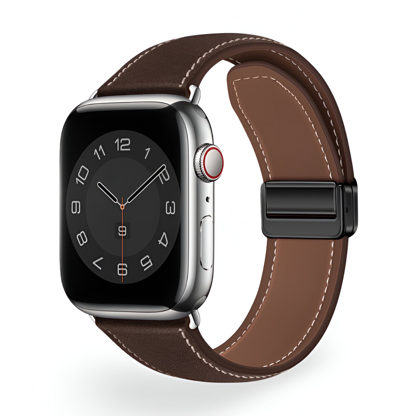 Apple Watch Bracelet, magnetic clasp with two sections, saddle stitching, Ozias model