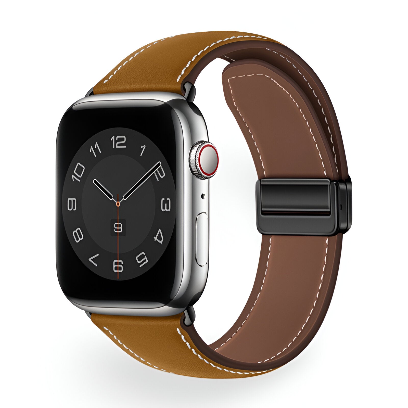 Apple Watch Bracelet, magnetic clasp with two sections, saddle stitching, Ozias model